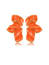 Wholesale Light Luxury Style Stainless Steel Flower Shape Dripping Oil Petal Earrings For Women