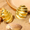 Wholesale Light Luxury Style Stainless Steel Shell Imitation Pearl Earrings For Women With Electroplating