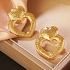 Wholesale Light Luxury Style Stainless Steel Stamped Heart Shape Earrings For Women