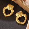 Wholesale Light Luxury Style Stainless Steel Stamped Heart Shape Earrings For Women