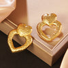 Wholesale Light Luxury Style Stainless Steel Stamped Heart Shape Earrings For Women