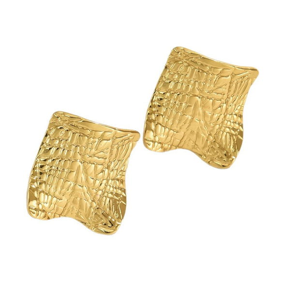 Wholesale Light Luxury Style Stamped Geometric Stainless Steel Earrings For Women