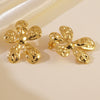 Wholesale Light Luxury Style Stamped Stainless Steel Geometric Flower Earrings For Women