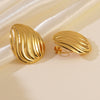 Wholesale Light Luxury Style Stamped Stainless Steel Geometric Flower Earrings For Women