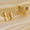 Wholesale Light Luxury Style Stamped Stainless Steel Geometric Flower Earrings For Women