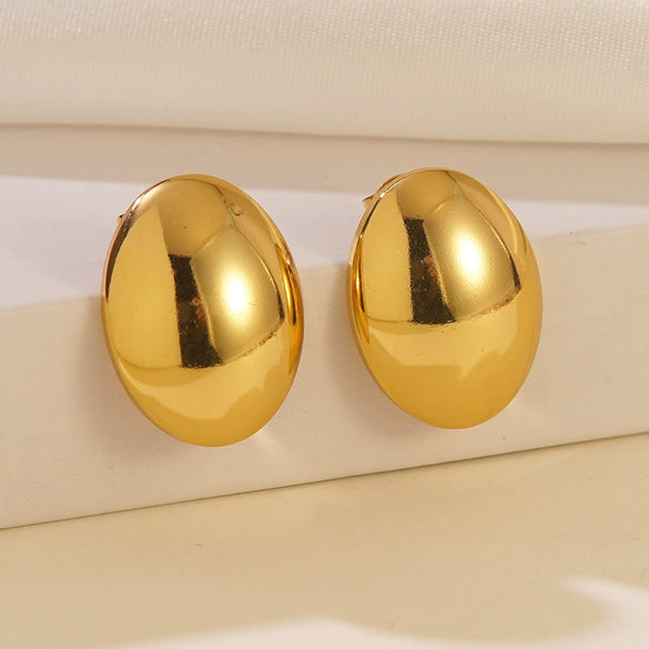 Wholesale Light Luxury Style Stamped Stainless Steel Geometric Flower Earrings For Women