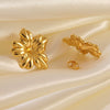 Wholesale Light Luxury Style Stamped Stainless Steel Geometric Flower Earrings For Women