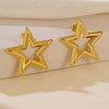 Wholesale Light Luxury Style Stamped Stainless Steel Geometric Flower Earrings For Women
