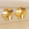 Wholesale Light Luxury Style Stamped Stainless Steel Geometric Flower Earrings For Women
