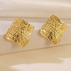 Wholesale Light Luxury Style Stamped Stainless Steel Geometric Flower Earrings For Women
