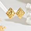 Wholesale Light Luxury Style Stamping Geometric Square Texture Stainless Steel Earrings For Women