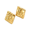 Wholesale Light Luxury Style Stamping Geometric Square Texture Stainless Steel Earrings For Women