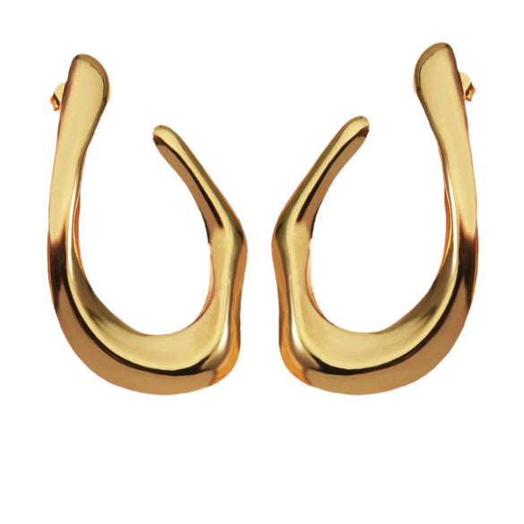 Wholesale Light Luxury Style Stamping Stainless Steel Geometric Ushaped Asymmetrical Earrings For Women