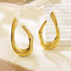 Wholesale Light Luxury Style Stamping Stainless Steel Geometric Ushaped Asymmetrical Earrings For Women
