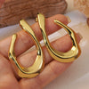 Wholesale Light Luxury Style Stamping Stainless Steel Geometric Ushaped Asymmetrical Earrings For Women