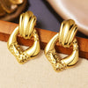 Wholesale Light Luxury Style Stamping Stainless Steel Irregular Geometric Earrings For Women