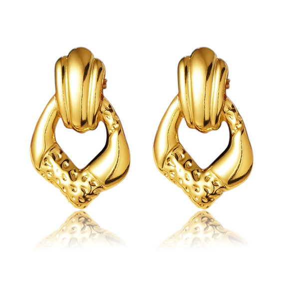 Wholesale Light Luxury Style Stamping Stainless Steel Irregular Geometric Earrings For Women