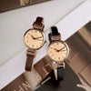 Wholesale Light Luxury Style Women's Quartz Watch With Round Dial Alloy Case Genuine Leather Strap And Spiral Crown Simple Elegant Retro Digital Watch