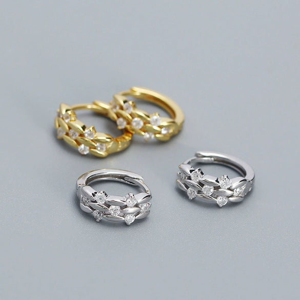 Wholesale Light Luxury Sweet Ear Buckle Earrings S925 Silver Geometric Design Electroplated For Women