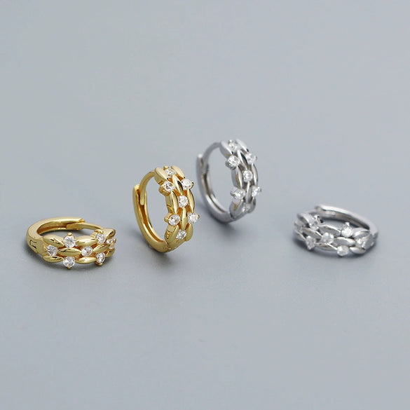 Wholesale Light Luxury Sweet Ear Buckle Earrings S925 Silver Geometric Design Electroplated For Women