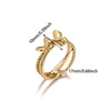 Wholesale Light Luxury Sweet Highend Threedimensional Butterfly Gold Plated Doublelayer Women's Ring