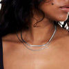 Wholesale Light Luxury Titanium Steel Double Layer Overlapping Necklace With Geometric Design And Electroplating Treatment For Women And Men Snake Bone And Blade Chain