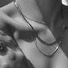 Wholesale Light Luxury Titanium Steel Double Layer Overlapping Necklace With Geometric Design And Electroplating Treatment For Women And Men Snake Bone And Blade Chain