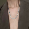 Wholesale Light Luxury Titanium Steel Double Layer Overlapping Necklace With Geometric Design And Electroplating Treatment For Women And Men Snake Bone And Blade Chain