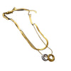 Wholesale Light Luxury Titanium Steel Doublering Snake Bone Chain Geometric Electroplated Unisex Necklace