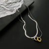 Wholesale Light Luxury Titanium Steel Doublering Snake Bone Chain Geometric Electroplated Unisex Necklace