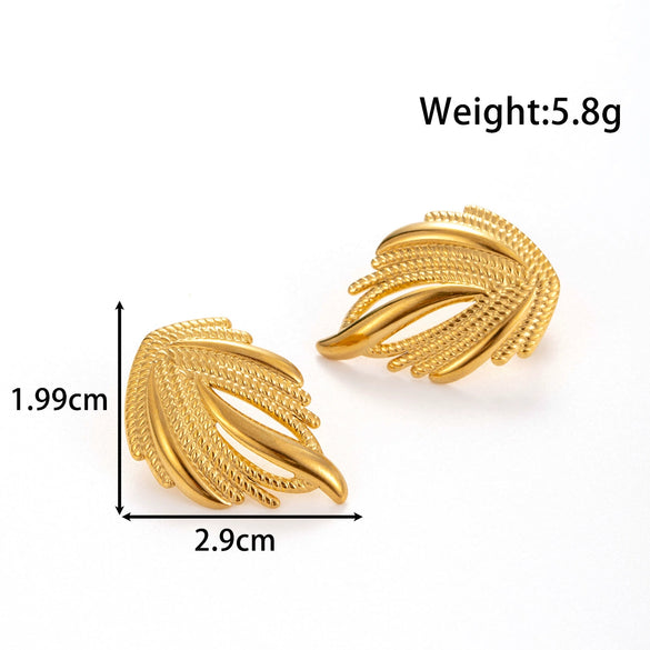 Wholesale Light Luxury Titanium Steel Earrings With Bow Flower Geometric Design Electroplated