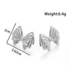 Wholesale Light Luxury Titanium Steel Earrings With Bow Flower Geometric Design Electroplated