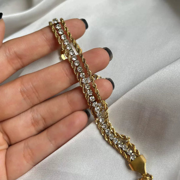 Wholesale Light Luxury Titanium Steel Electroplated Chain Bracelet For Women