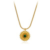 Wholesale Light Luxury Titanium Steel Flower Diamond Necklace For Women