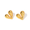 Wholesale Light Luxury Titanium Steel Heart Shape Electroplated Earrings