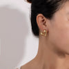 Wholesale Light Luxury Titanium Steel Heart Shape Electroplated Earrings