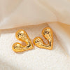 Wholesale Light Luxury Titanium Steel Heart Shape Electroplated Earrings