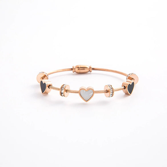 Wholesale Light Luxury Titanium Steel Magnetic Loop Openable Women's Bracelet With Electroplating