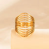 Wholesale Light Luxury Titanium Steel Open Adjustable Ring With Geometric Design And Electroplating