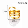 Wholesale Light Luxury Titanium Steel Open Adjustable Ring With Geometric Design And Electroplating
