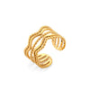 Wholesale Light Luxury Trendy Stainless Steel Open Hollow Ring With Geometric Design And Electroplating For Women