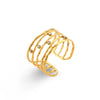 Wholesale Light Luxury Trendy Stainless Steel Open Hollow Ring With Geometric Design And Electroplating For Women