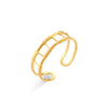 Wholesale Light Luxury Trendy Stainless Steel Open Hollow Ring With Geometric Design And Electroplating For Women