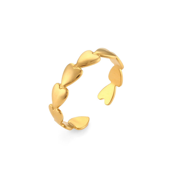 Wholesale Light Luxury Trendy Stainless Steel Open Hollow Ring With Geometric Design And Electroplating For Women