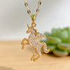 Wholesale Light Luxury Unicorn Titanium Steel And Copper Inlaid With Zircon Necklace For Women