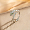 Wholesale Light Luxury Unisex Snake And Zodiac Geometric Gold Plated Copper Open Ring With Microinlaid Zircon