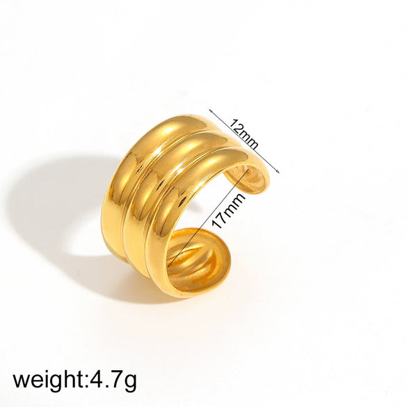 Wholesale Light Luxury Ushaped Stainless Steel 18K Gold Electroplated Women's Multilayer Fashionable Bracelet