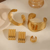 Wholesale Light Luxury Ushaped Stainless Steel 18K Gold Electroplated Women's Multilayer Fashionable Bracelet