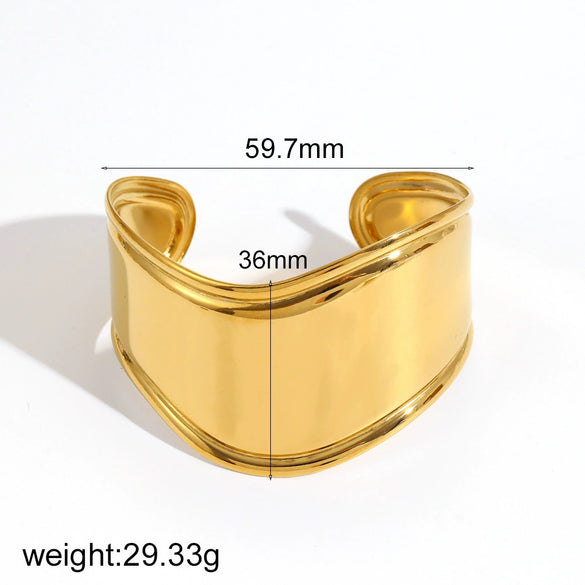 Wholesale Light Luxury Ushaped Stainless Steel 18K Gold Electroplated Women's Multilayer Fashionable Bracelet