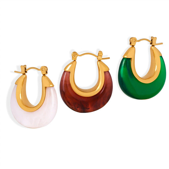 Wholesale Light Luxury Ushaped Titanium Steel Electroplated Women's Earrings